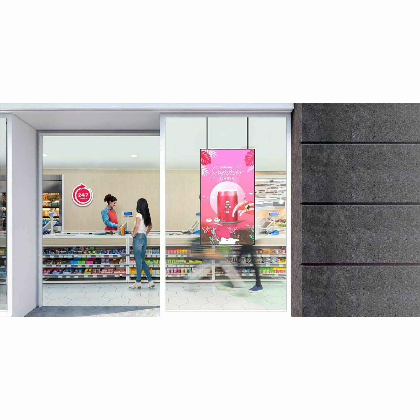 LG 49'' FHD High Bright Window Facing Display with Anti-Discoloration Technology LG 49'' FHD High Bright Window Facing Display with Anti-Discoloration Technology
